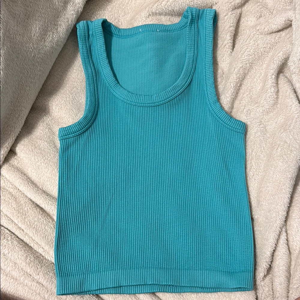 Old Navy Blue Ribbed Sleeveless Tank Top